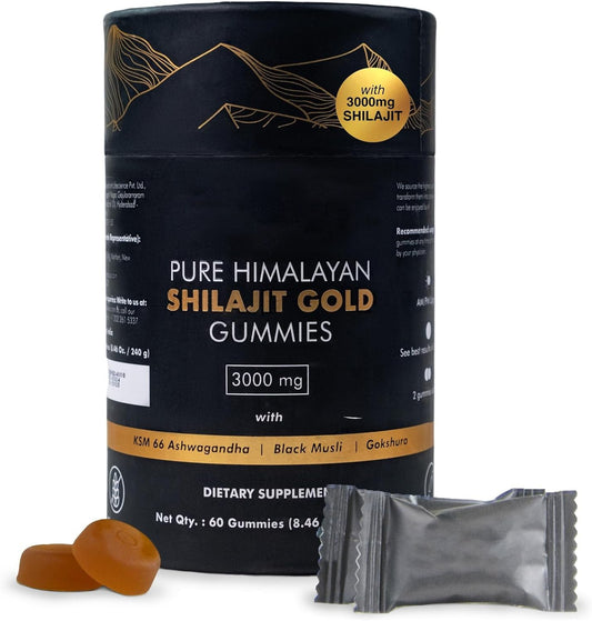 Pure Himalayan Shilajit Gummies Gold I Lab Tested I No Added Sugar