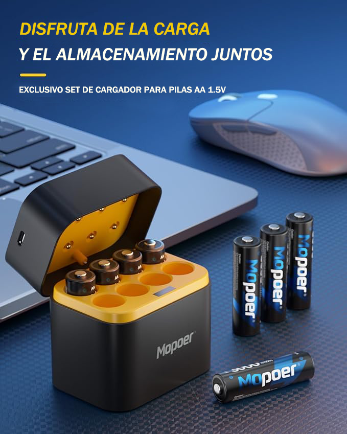 🔋Batería de iones de litio con caja de almacenamiento y carga integrada🔋