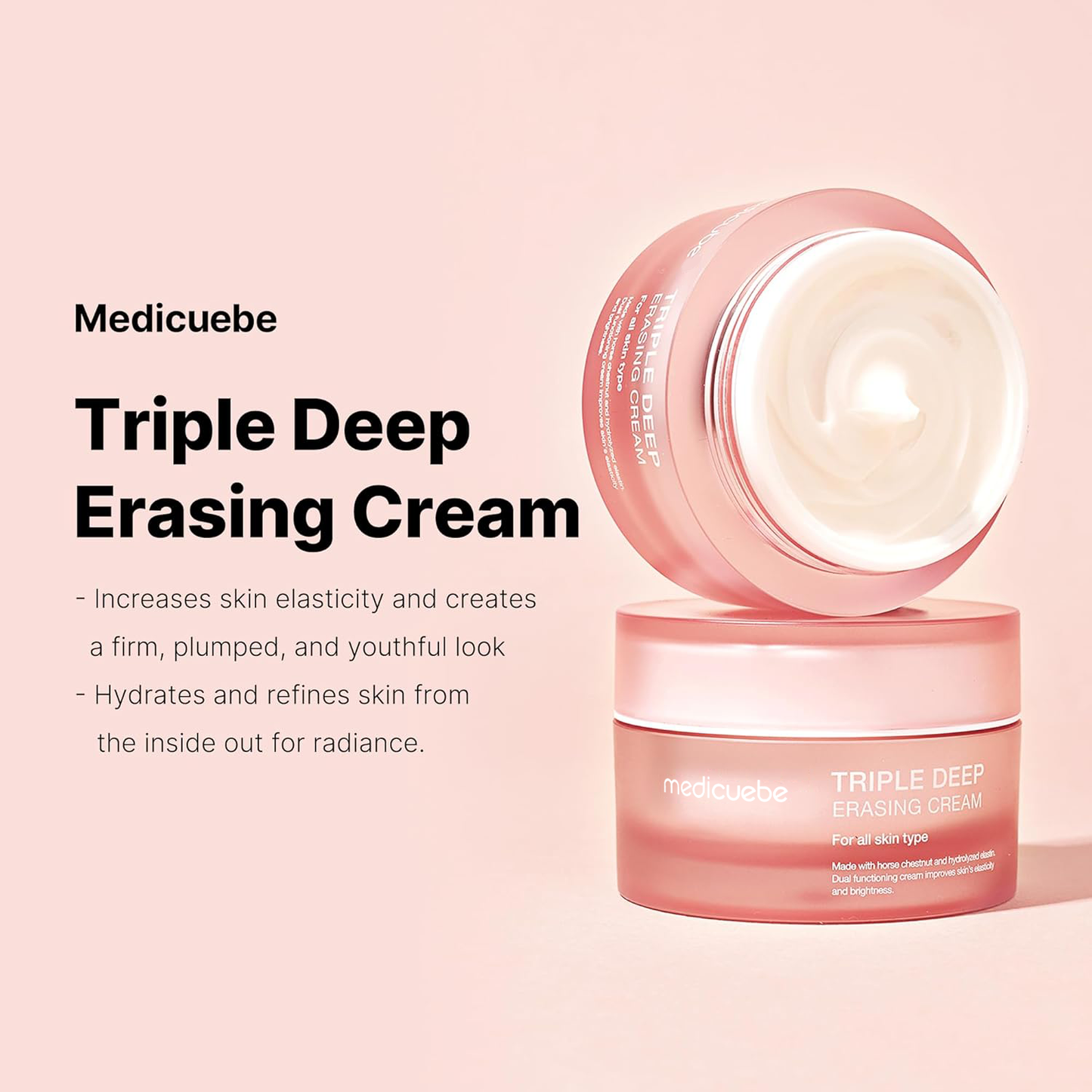 Triple Collagen Cream - Hydrating & Firming Moisturizer with Hyaluronic Acid, Premium Elastin, Shea Butter - Wrinkle Care & Boosts Elasticity - Korean Skincare